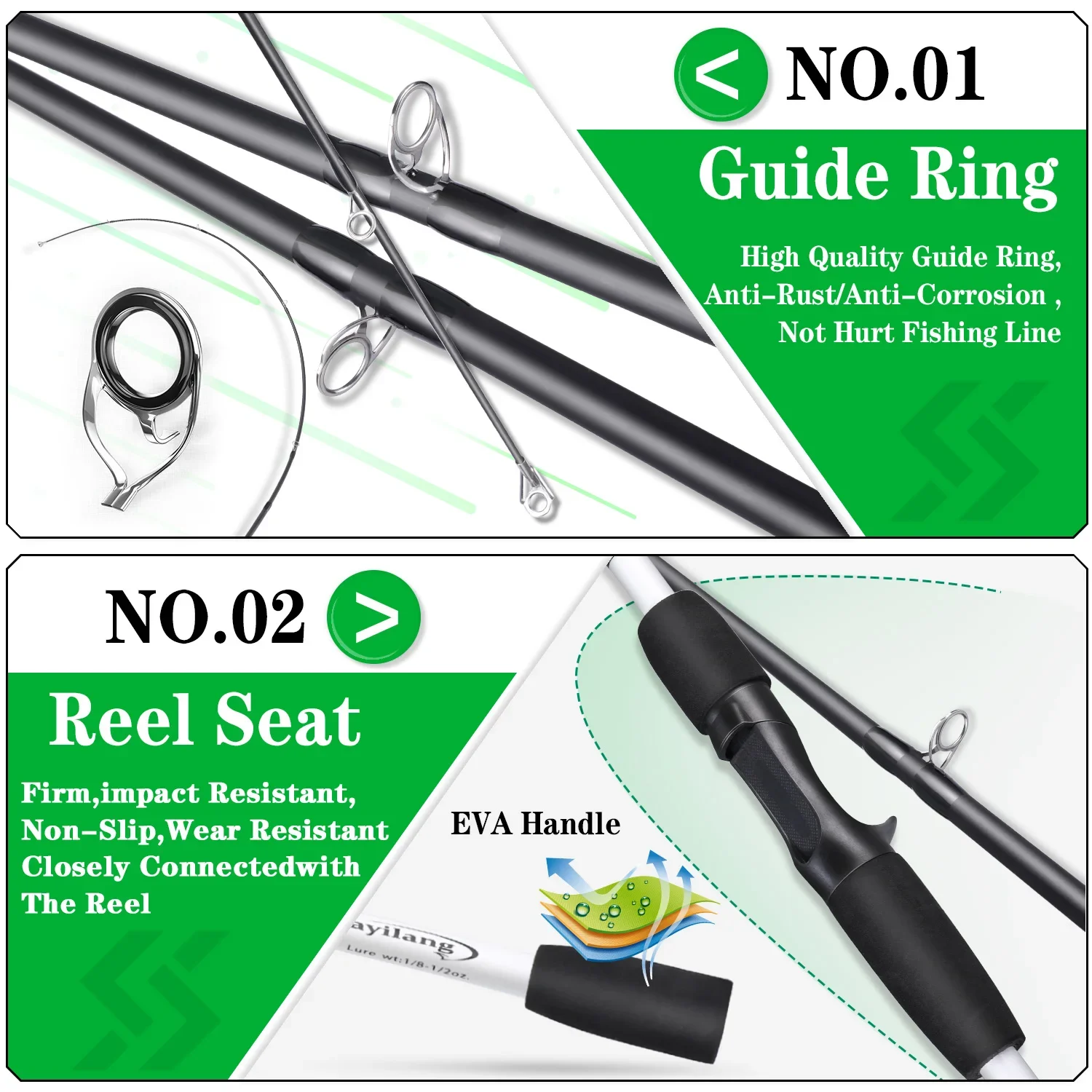 Sougayilan-caña de pescar Baitcasting y carrete, caña de fundición 7,2: 1, engranaje Rantio, carrete de pesca de curricán para pesca de lubina de agua dulce - imagen 3