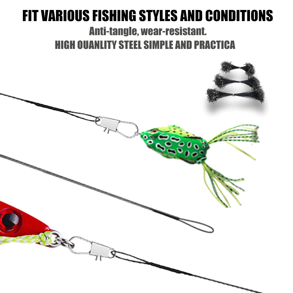 Línea de pesca de acero antimordida, fuerza de tracción súper fuerte de 15-30cm, accesorios de pesca, herramientas de pesca líderes de acero, productos de pesca - imagen 4