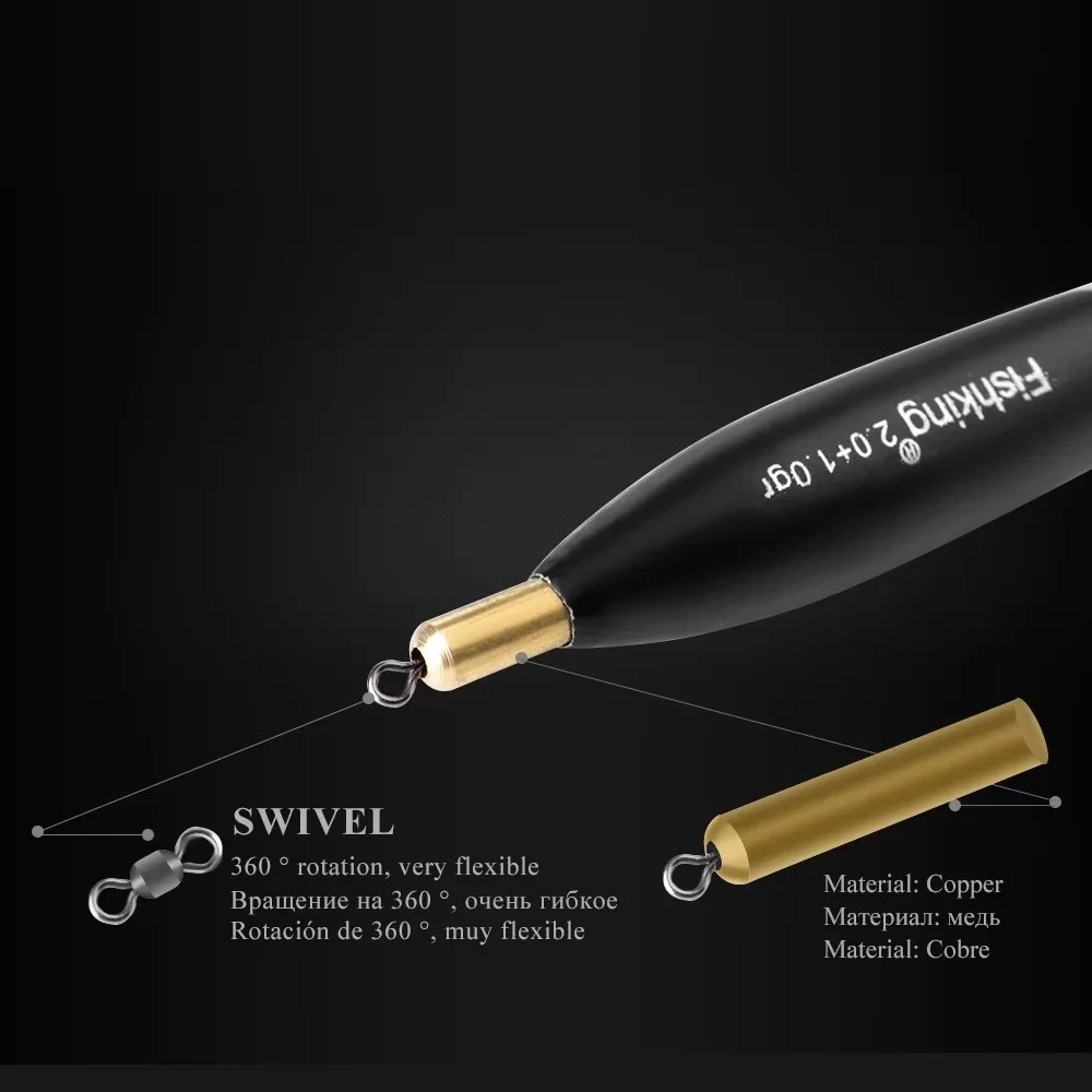 NGB 3 uds flotador de pesca de abeto Barguzinsky 1,0 + 1,0g 1,5 + 1,0g 2,0 + 1,0g flotador de corcho Balsa Bobber aparejos de pesca colgantes de latón - imagen 5