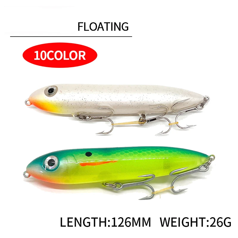 Señuelo de Pesca flotante de 26g y 126mm, Wobblers Isca artificiales, cebo duro para Pesca Al curricán, lubina, Lucio, aparejos de Pesca Leurre, nuevo - imagen 2