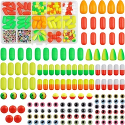 Pompano-flotadores de espuma para pesca con mosca, equipo cilíndrico de bala redonda, aparejo inferior, aparejo Walleye, aparejos de pesca de Surf, 155 piezas