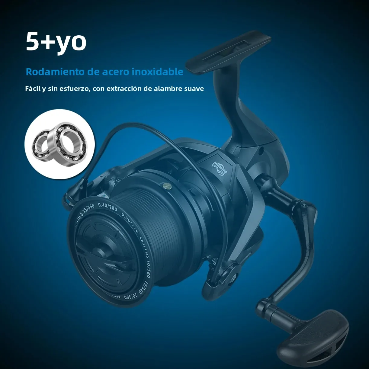 Huidiao Big Game Spinning Reel NGK-II 55LBS Potente arrastre 5 + 1 rodamiento de acero inoxidable 8000-14000 para surf y pesca en alta mar - imagen 2