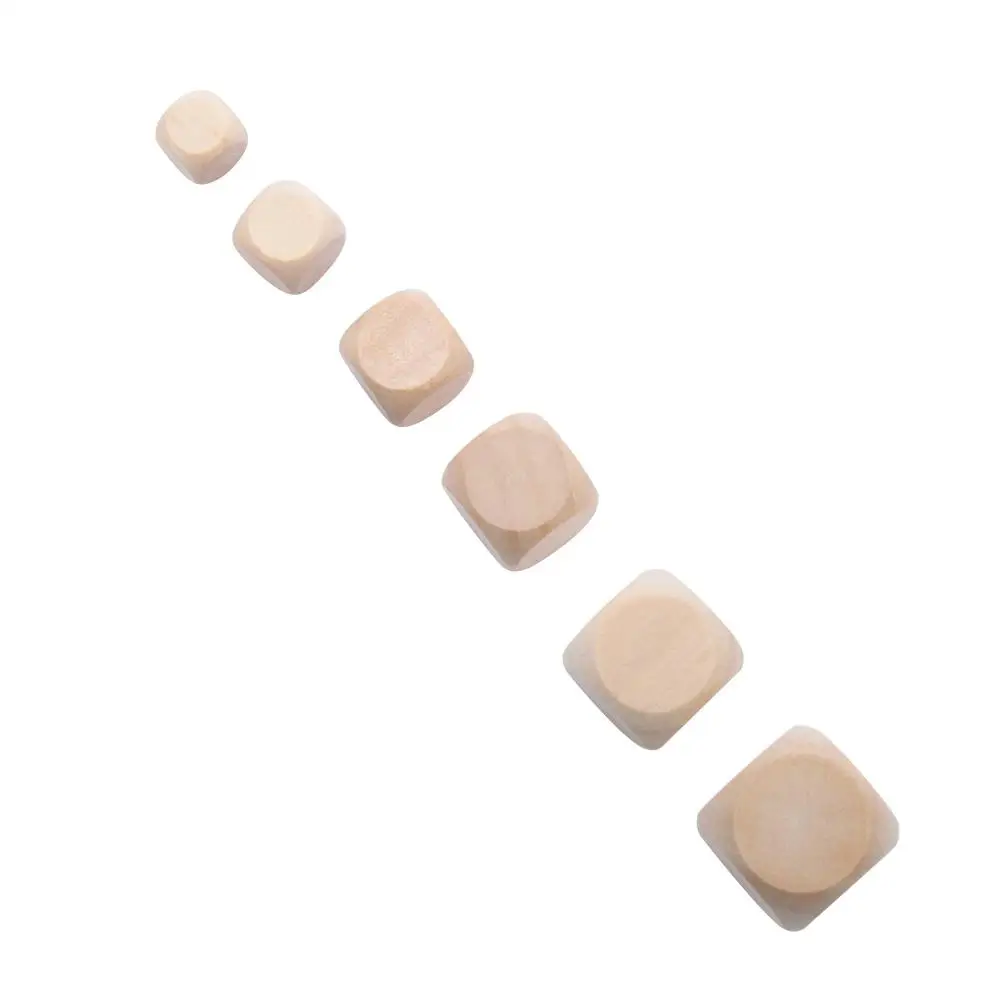 Juego de mesa, juguetes para niños, impresión de 20mm, grabado, dados de cubo de madera DIY, dados de madera, dados en blanco de 6 caras - imagen 4
