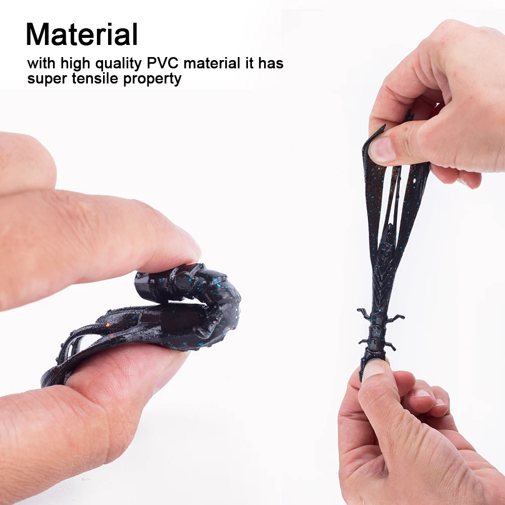 Hanlin-Juego de Señuelos de Pesca de silicona suave, 8 piezas, 80mm/6,5g, Crankbait, Jigging giratorio, Wobbler, Lucio Artificial - imagen 3