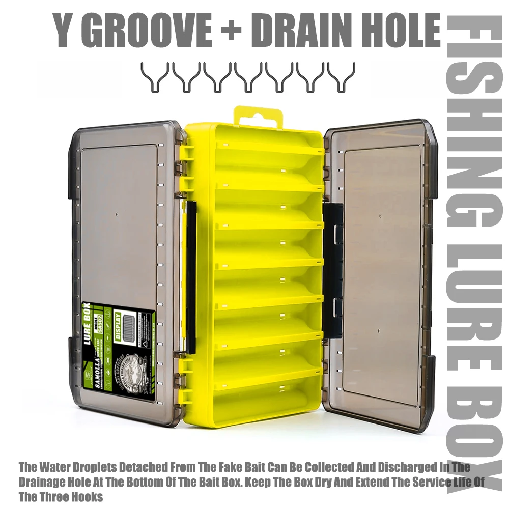 SAMOLLA Caja de aparejos compacta de doble cara: pesca aerodinámica con organizador duradero y versátil para señuelos, anzuelos y cebos - imagen 5