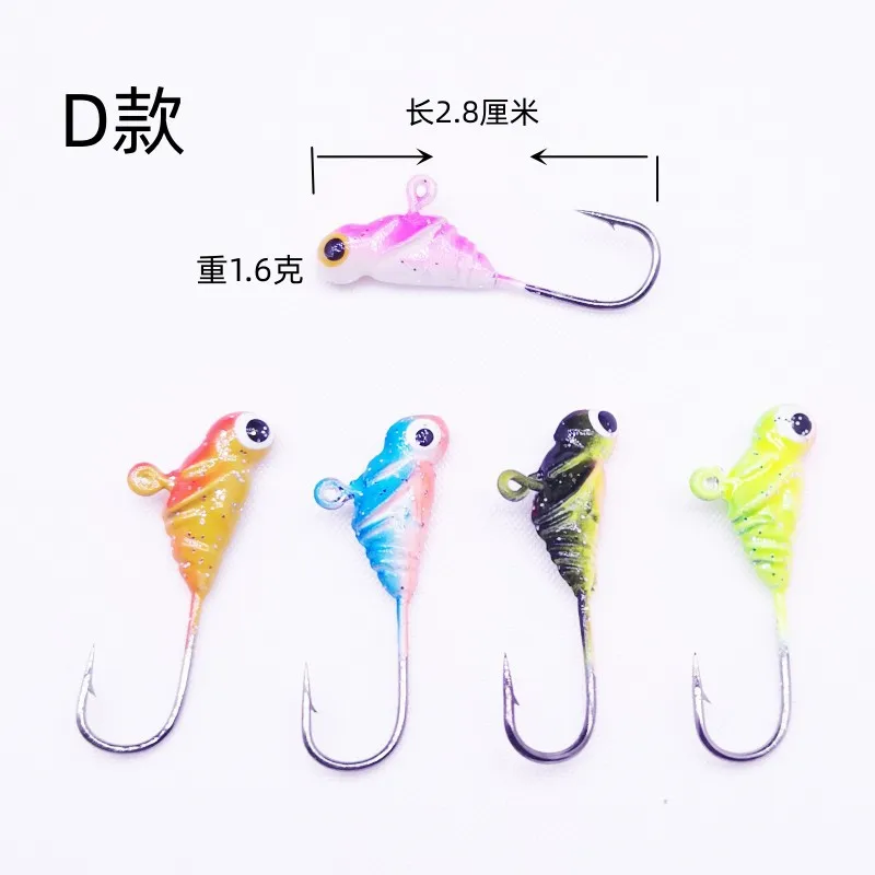 Anzuelo de pesca en hielo, Micro Mini anzuelos coloridos con cabeza de anzuelo, señuelo de raíz inferior, plantillas de pesca de invierno, lote de 10 piezas en oferta - imagen 5