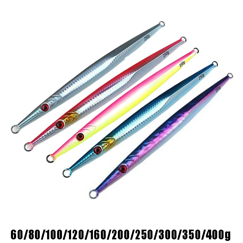 Señuelo de pesca de mar, plantilla de hundimiento rápido, 60g-400g, cuchara de Jigging de Metal de aguas profundas, cebo Artificial, peso de hierba grande, atún, 1 ud.