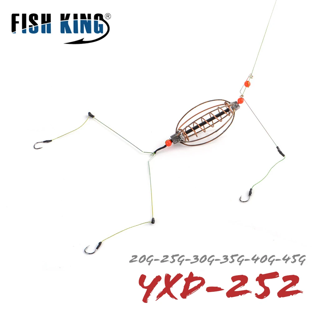 FISH KING-alimentador de pesca de plomo, lanzador de cebo de 20g/25g/30g/35g/40g, alimentador de resorte de pesca con ganchos para accesorios de pesca de carpa - imagen 2