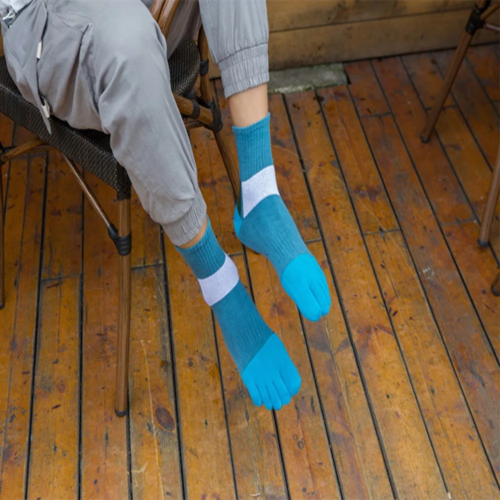 Fibra deportiva antibacteriana EU 38-44 algodón orgánico con dedos de los pies calcetines de cinco dedos calcetines de sudor calcetines de vestir con dedos de los pies - imagen 5