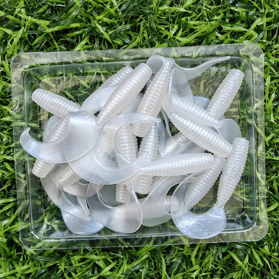Swolfy-Señuelos de Pesca de silicona suave, cebos de pesca de 20 piezas, 3,5 cm, 0,5g, Wobblers de Camarón, Swimbaits artificiales, gusanos de sábalo - imagen 5