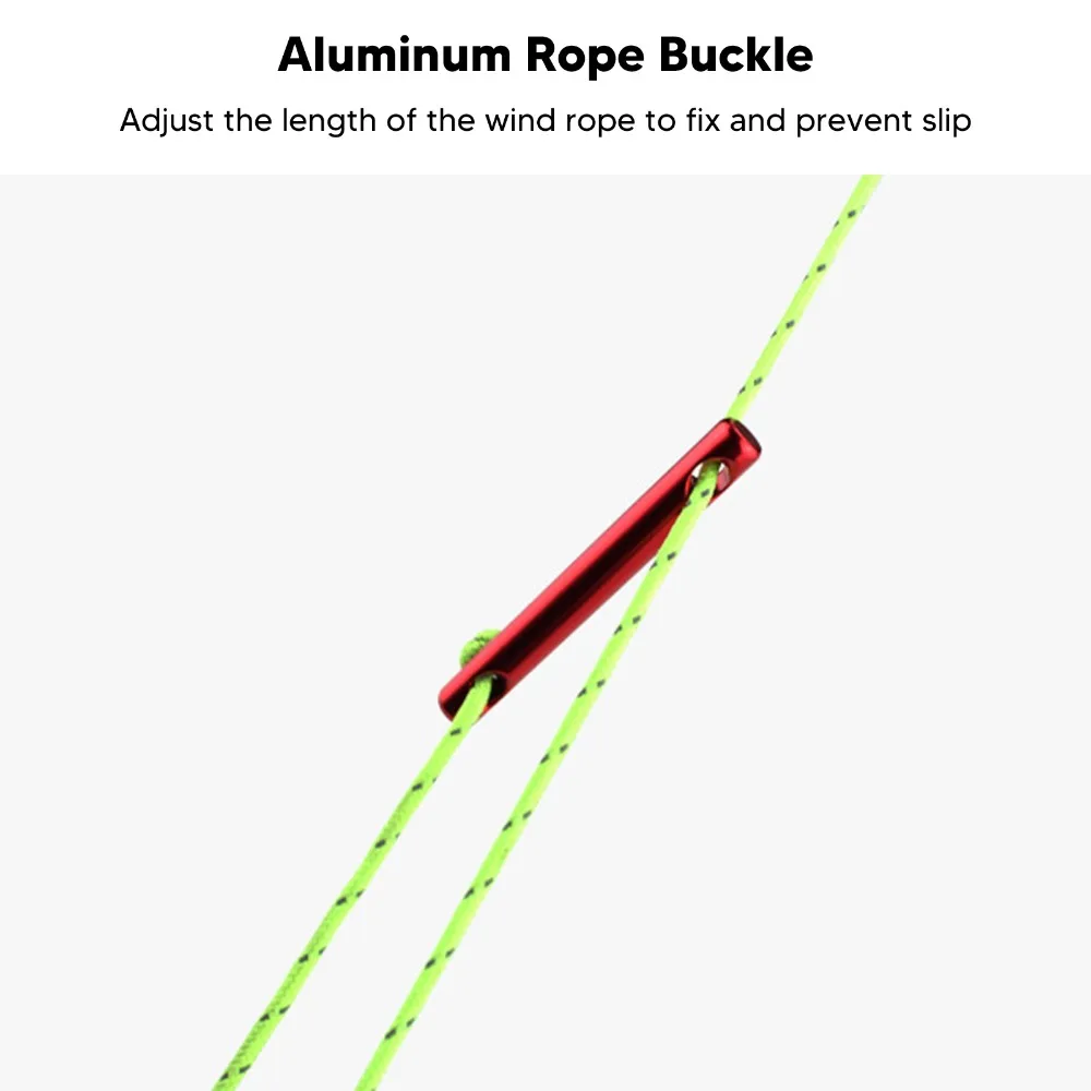Ajustadores cuerda aluminio – Doble orificio para camping y pesca