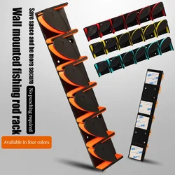 Estante de almacenamiento para postes montado en la pared, soporte para caña de pescar, todo para equipos de pesca, suministros de pesca de carpa