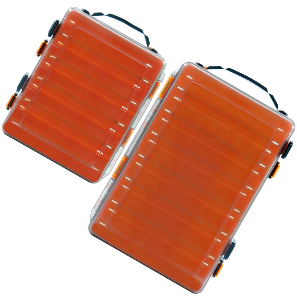 Caja de aparejos de pesca de doble cara, estuche de almacenamiento de 12/14 celdas, cebos falsos, anzuelos, accesorios de herramientas de pesca portátiles impermeables - imagen 4