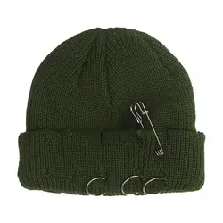Gorro de punto cálido de invierno a la moda, gorro de lana suave y grueso, gorro informal de ocio de Color sólido para hombres y mujeres