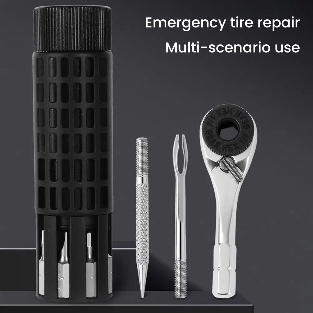 Kit reparación pinchazos bicicleta – Llave trinquete y mechas - imagen 3