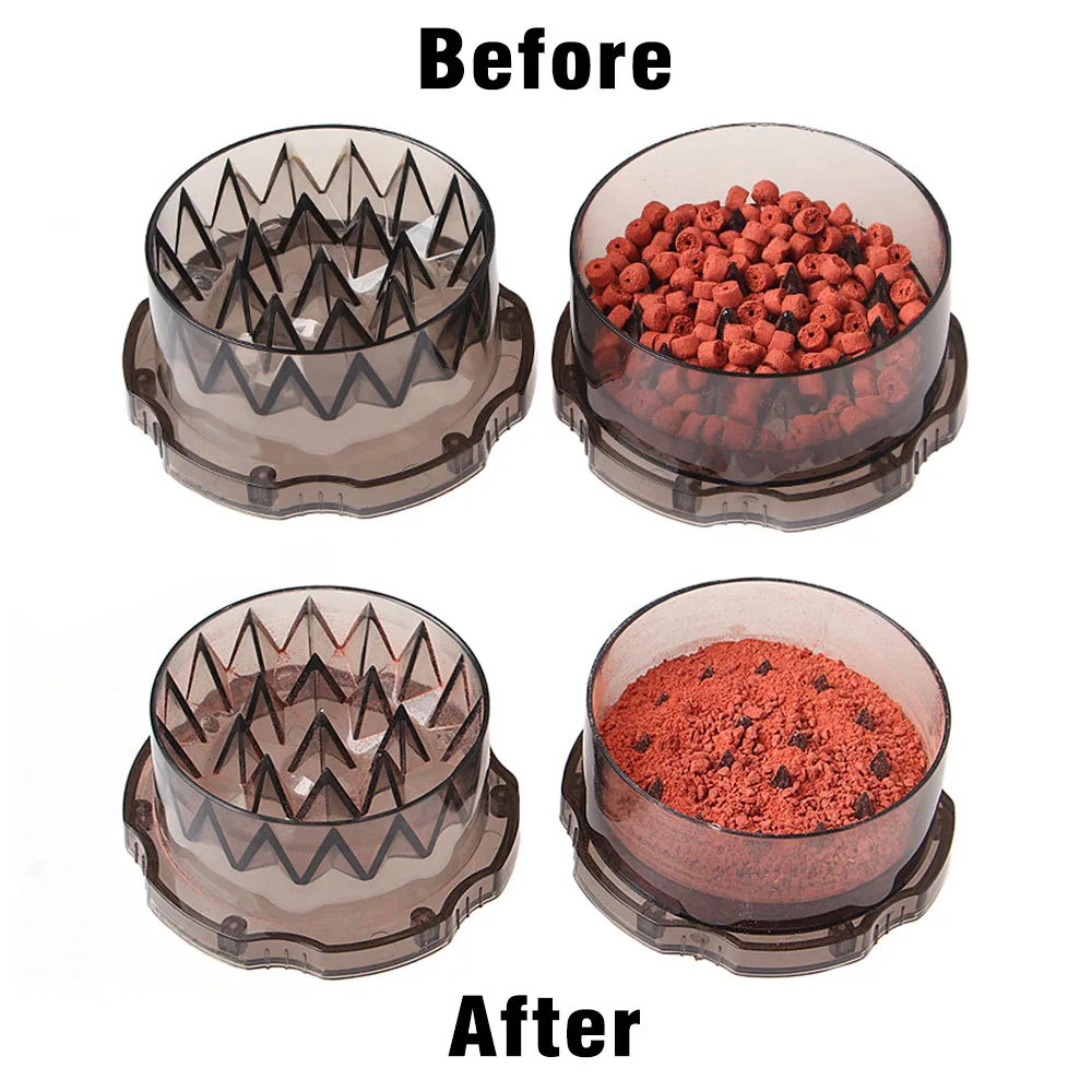 Caja de cebo de molienda portátil, pistola de plástico para pesca de carpa, trituradora de cebo de pesca de Color humo, trituradora de cebo, herramientas de pesca - imagen 5