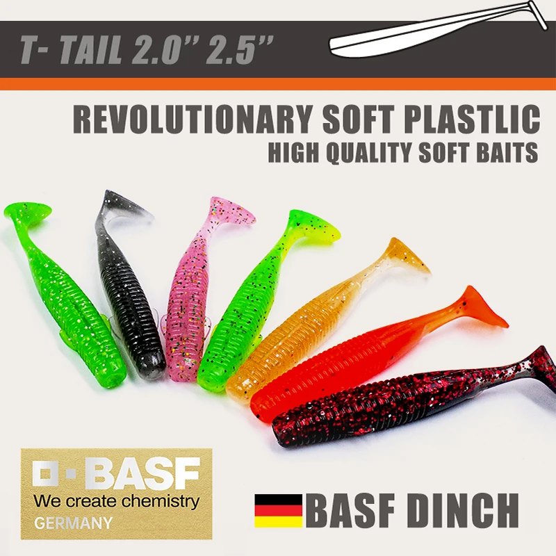 LSP-señuelo de pesca suave de 2-2,5 pulgadas, señuelos de cola de paleta, gusanos para lubina, trucha, carpa - imagen 3