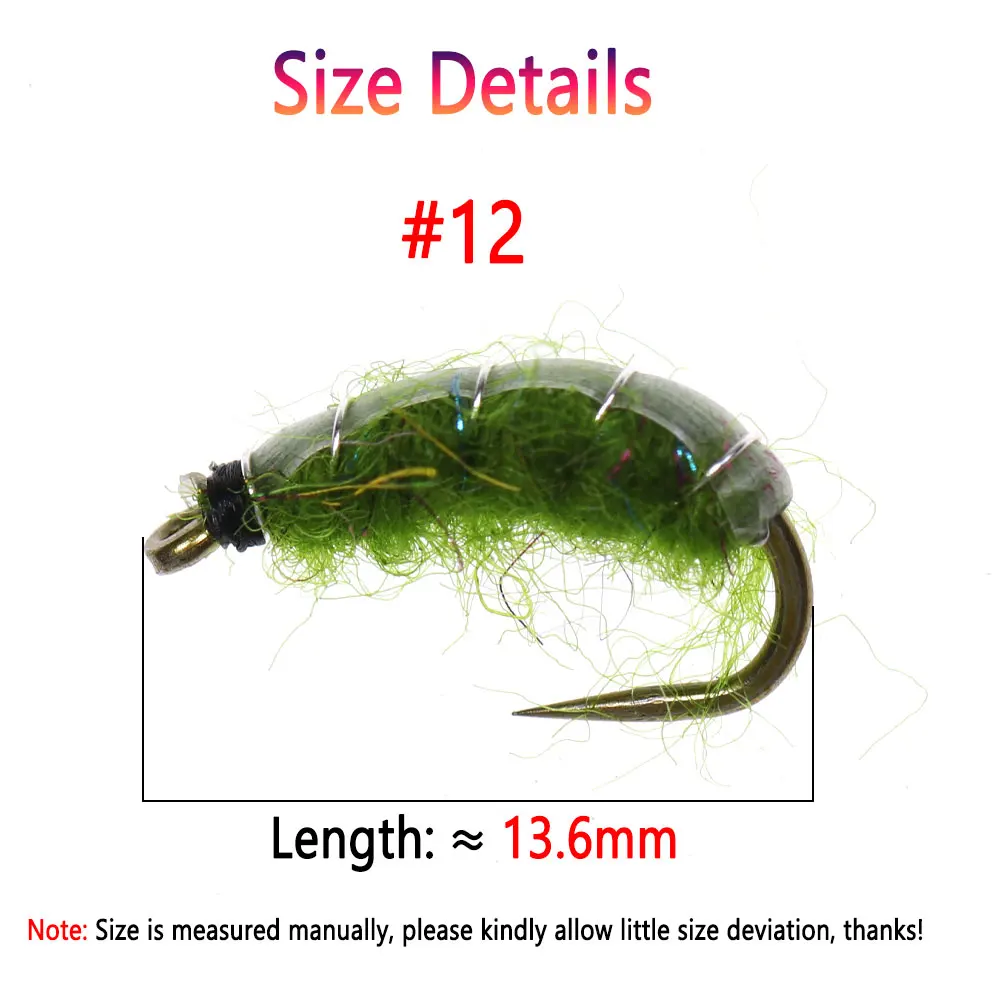 Bimoo 12 # 5/6 Uds. Scud sin púas, mosca de ninfa checa, camarones realistas, mosca para pesca de trucha, cebos - imagen 3