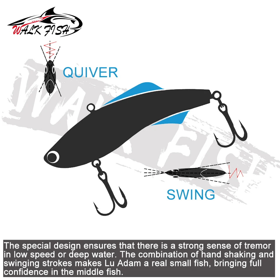 WALK Fish-señuelo duro Artificial para pesca de lubina, 1 piezas, VIB, Wobbler, 16g, 23g, 30g, rattones, vibración de hundimiento, Crankbait - imagen 5