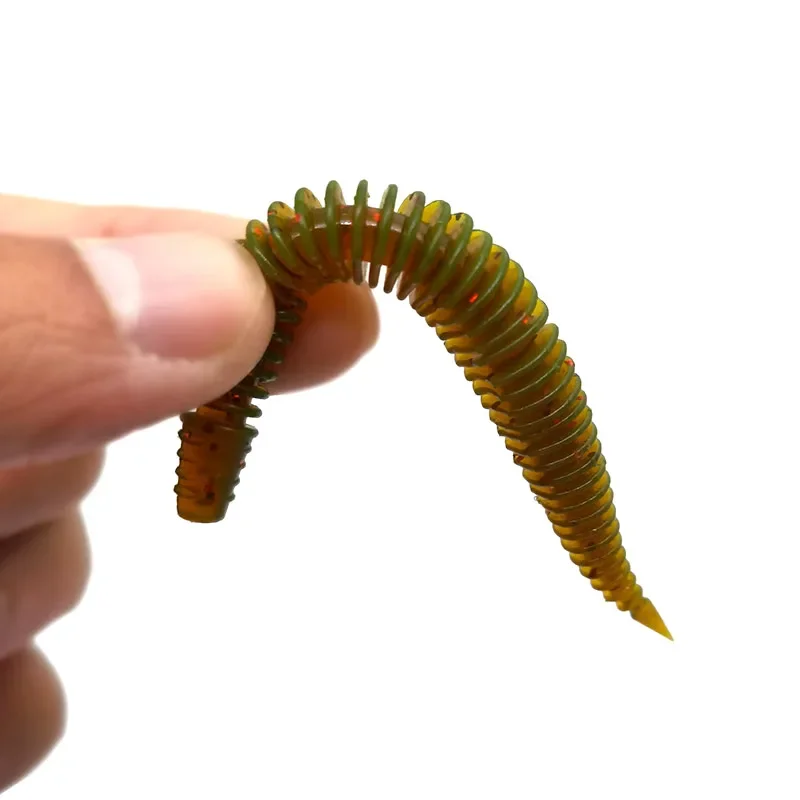 OUTKIT 15 Uds cebo suave de gusano Singking 70mm 1,8g señuelo de pesca de trucha Finesse aritificial Swimbait señuelo de lubina Crankbait de silicona - imagen 3