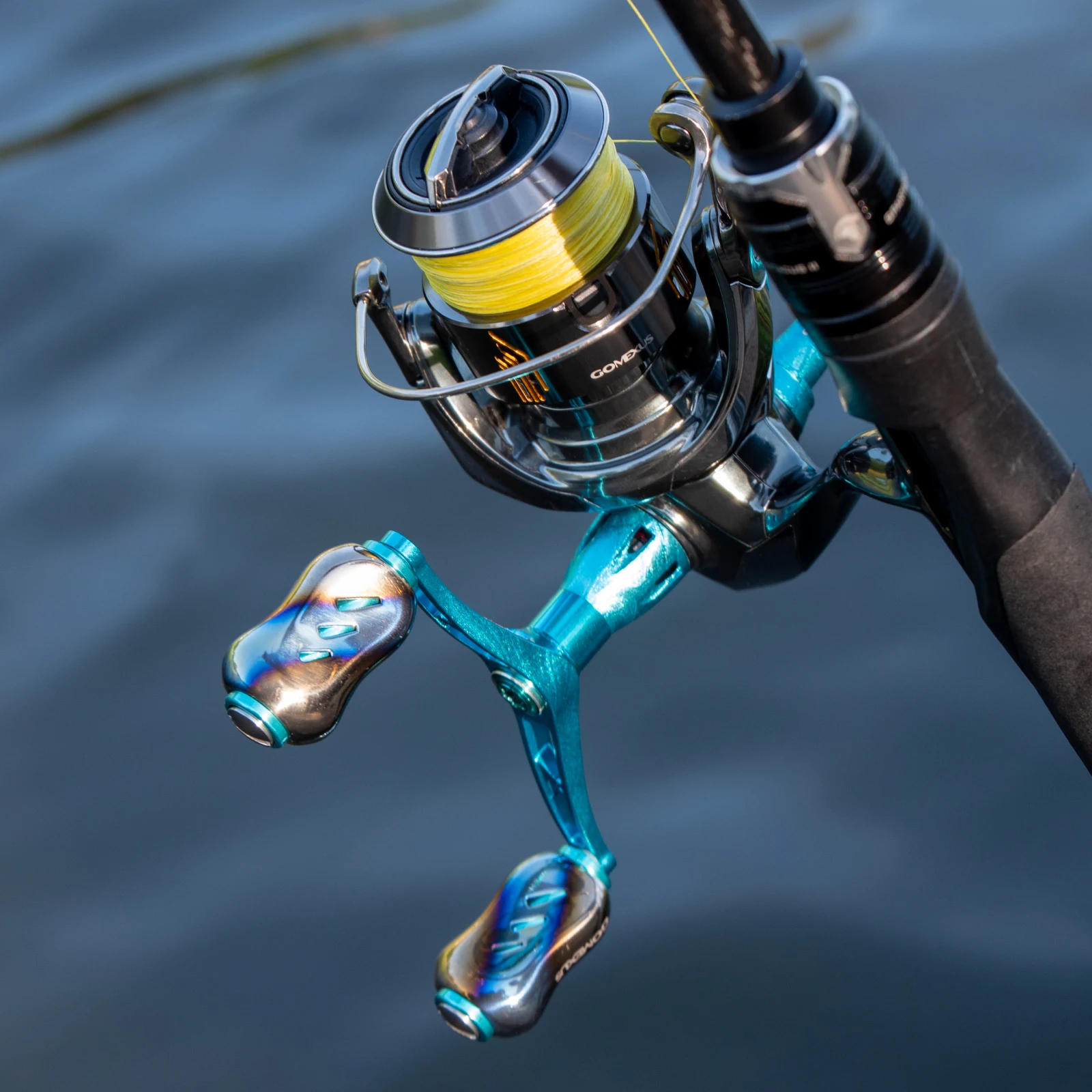 Carrete giratorio Gomexus, juego de doble mango, pesca Eging de 82mm para Shimano Stella Vanford Sephia Stradic BB-X con herramienta de soporte de carrete - imagen 5