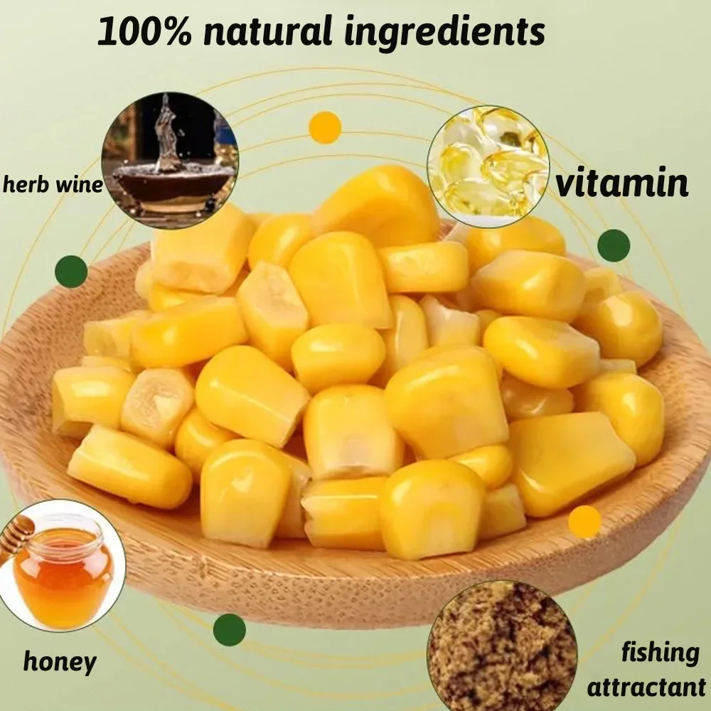 Señuelos de Pesca, 150 Uds., 300 Uds., nutrición de maíz, comida, picante, sabor a grano, remojo, aroma de almizcle, anzuelo para morder carpa, cebo suave de Pesca - imagen 4