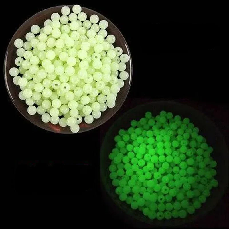 100 unids/lote cuentas luminosas 3mm-8mm granos espaciales de pesca bolas flotantes redondas luz brillante para juego de accesorios de pesca al aire libre - imagen 2