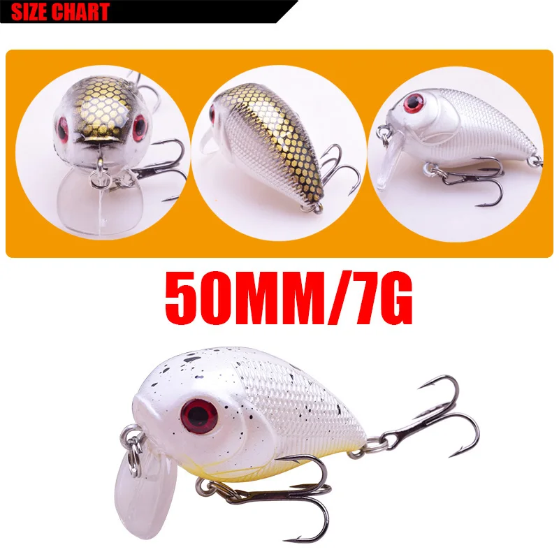 Señuelos de Pesca Crazy Wobblers de manivela, 50mm, 7g, Swimbait, cebo duro Artificial, para Lucio, pececillos, Crankbait, aparejos de Pesca, 1 ud. - imagen 2