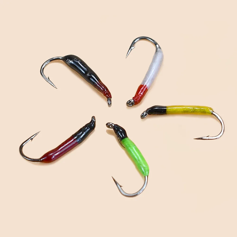 MNFT10Pcs/caja Ninfa Scud Bug gusano mosca Caddis larvas insecto cebos de hundimiento rápido trucha Señuelos de pesca - imagen 5