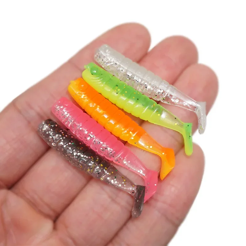 Nuevo 10 Uds. Señuelos blandos de silicona, aparejos artificiales, cebo de 4cm, 1g, productos para pesca en el mar, pesca en roca, Swimbait Wobblers - imagen 5