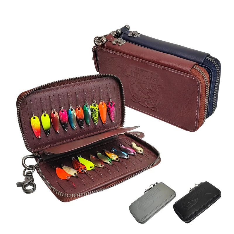 Bolsa de pesca portátil, estuche rígido para almacenamiento de cebo, anzuelo táctico, plantilla de Metal, lentejuelas - imagen 5