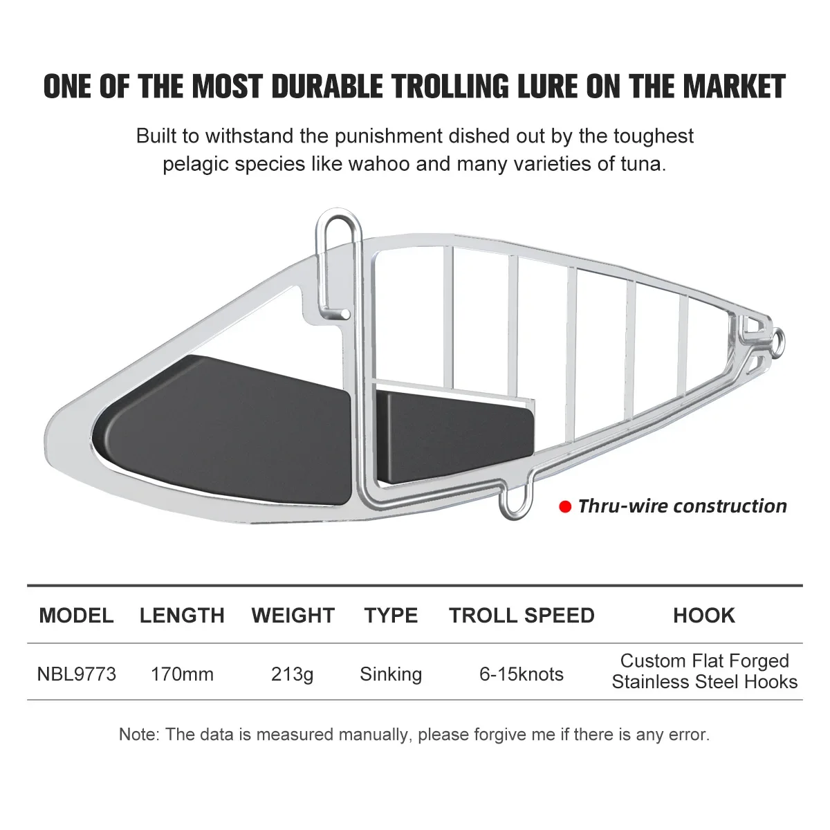 NOEBY-señuelo de pesca VIB hundido, cebos duros artificiales para atún Wahoo, pesca de gran juego, Mega trampa, 170mm, 213g - imagen 4