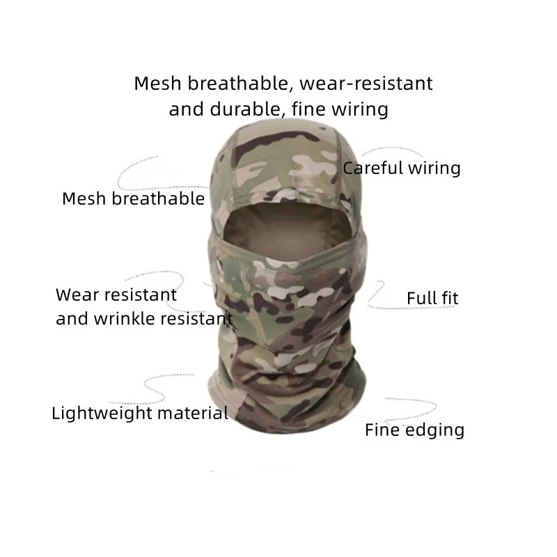 Máscara de camuflaje sombrero ciclismo cara completa a prueba de polvo y máscara impermeable deportes al aire libre caza senderismo esquí casco de motocicleta gorra interior - imagen 5