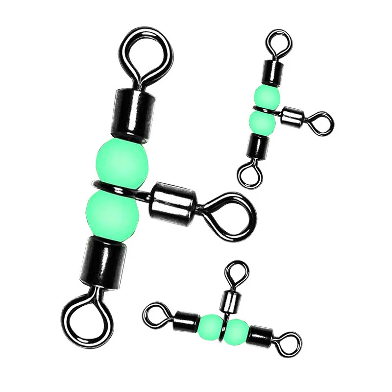 NUNATAK-anillos rodante de 3 cabezales en forma de T, broche de pesca en el mar, conector a presión de acero inoxidable 304, anillos de pesca que fortalecen el broche luminoso - imagen 2