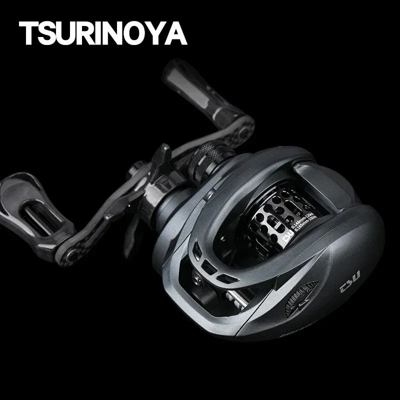 TSURINOYA-carrete de pesca ultraligero, 153g, 6,1g, carrete poco profundo, cebo, Lobo oscuro, 50S, 7,1: 1, carrete de fundición para trucha Ajing
