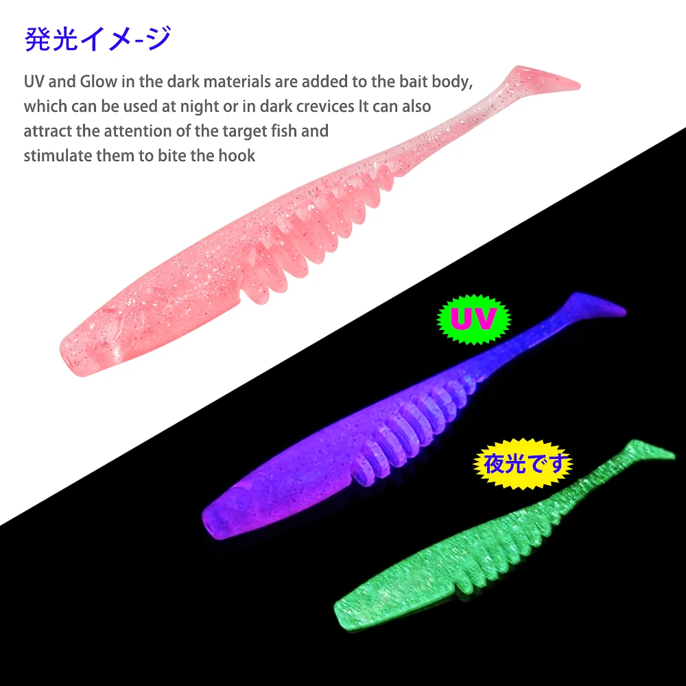 SUNMILE-cebo suave de pesca, cebos artificiales de gusano, 5,5 cm/0,8g, 10 Uds., Wobblers de pesca en roca, Leurre Souple, perca, trucha, lubina - imagen 3