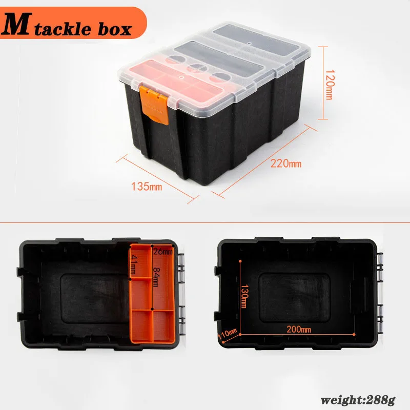 Caja de aparejos de pesca de gran capacidad, accesorios de pesca, herramienta de Hardware, caja de almacenamiento, anzuelo de pescado, señuelo, caja de cebo falso, suministros de pesca - imagen 4
