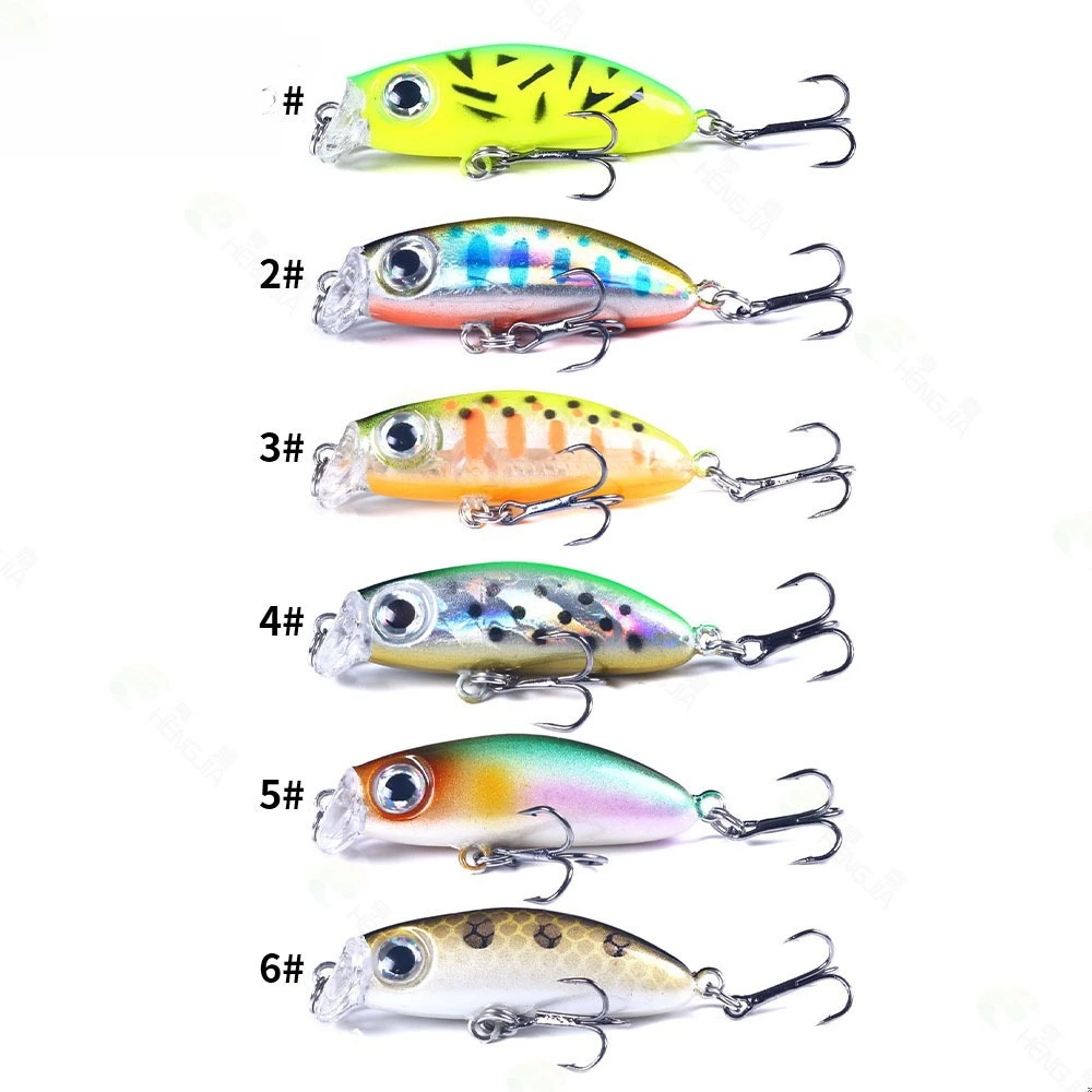 1 Uds 4,2 CM3.1G Crankbaits señuelo de pesca Wobblers flotantes para Lucio señuelos de pececillo negro para pesca cebo Artificial aparejos de pesca - imagen 5