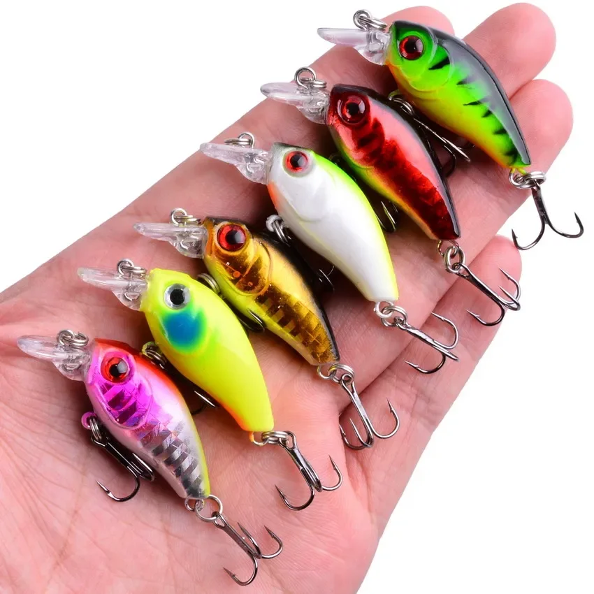 Juego de Señuelos de Pesca de pececillo de manivela mixta, cebo Artificial flotante, cebo de pesca Topwater, 3,5g/4,5 cm, Wobbler, Crankbait, aparejos de lubina - imagen 2