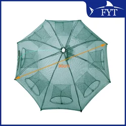 Red de nailon plegable para peces, trampa automática portátil de 20 agujeros para peces, camarones, Minnows, cangrejo, malla fundida, novedad
