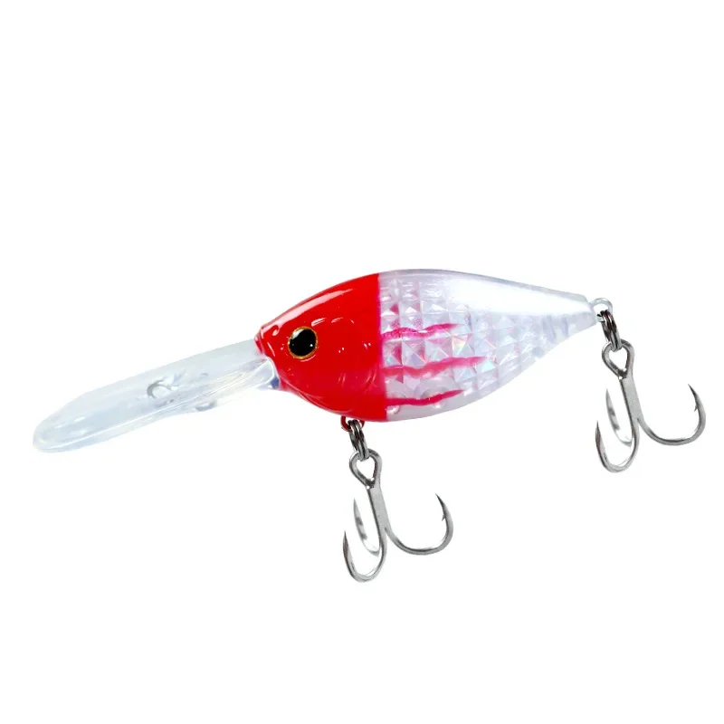 1 Uds 5cm 10g lengua larga buceo profundo Crankbait Wobbler Artificial para lubina Lucio cebo duro aparejos de señuelo de pesca - imagen 5