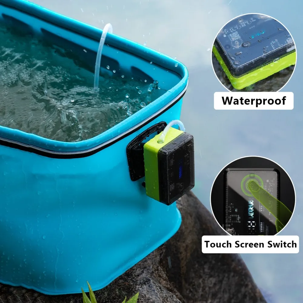 Bomba de aire de oxígeno portátil, compresor de acuario con pantalla táctil, generador de oxígeno para pecera, fabricante de burbujas de acuario recargable para pesca - imagen 3