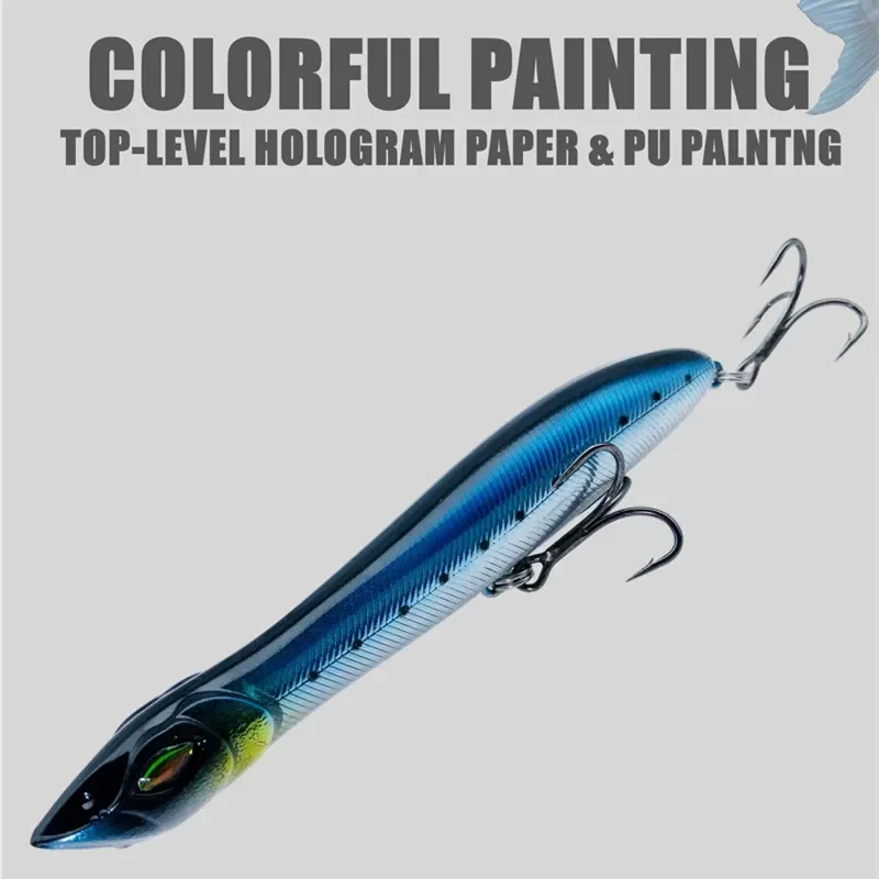 GREENSPIDER nuevo Popper Topwater 105mm 10g Wobbler cabeza de serpiente señuelo de pesca flotante lubina Pike cebo con anzuelos Mustad - imagen 4