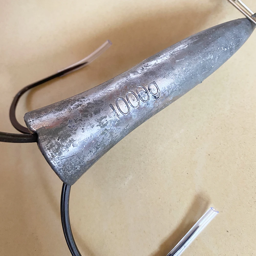 Anzuelos de pesca de 1000g, anzuelos triples plateados de acero al carbono con púas - imagen 3