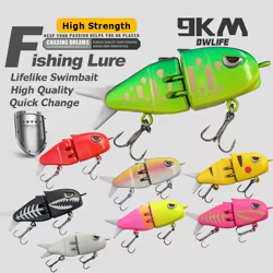 Señuelo de pesca VIB de 9KM Swimbait Mini cebo deslizante hundimiento lento señuelo de movimiento S ancho con ojos 3D Material ABS para pesca de trucha lubina