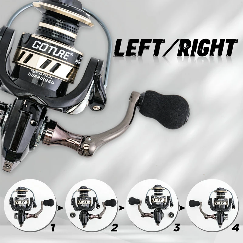 Carrete de pesca giratorio GOTURE SPLENDOUR, modelo 3000, ligero, relación de engranaje 5,2: 1, carrete CNC, rueda de pesca con cuerpo de nailon de alta resistencia - imagen 4