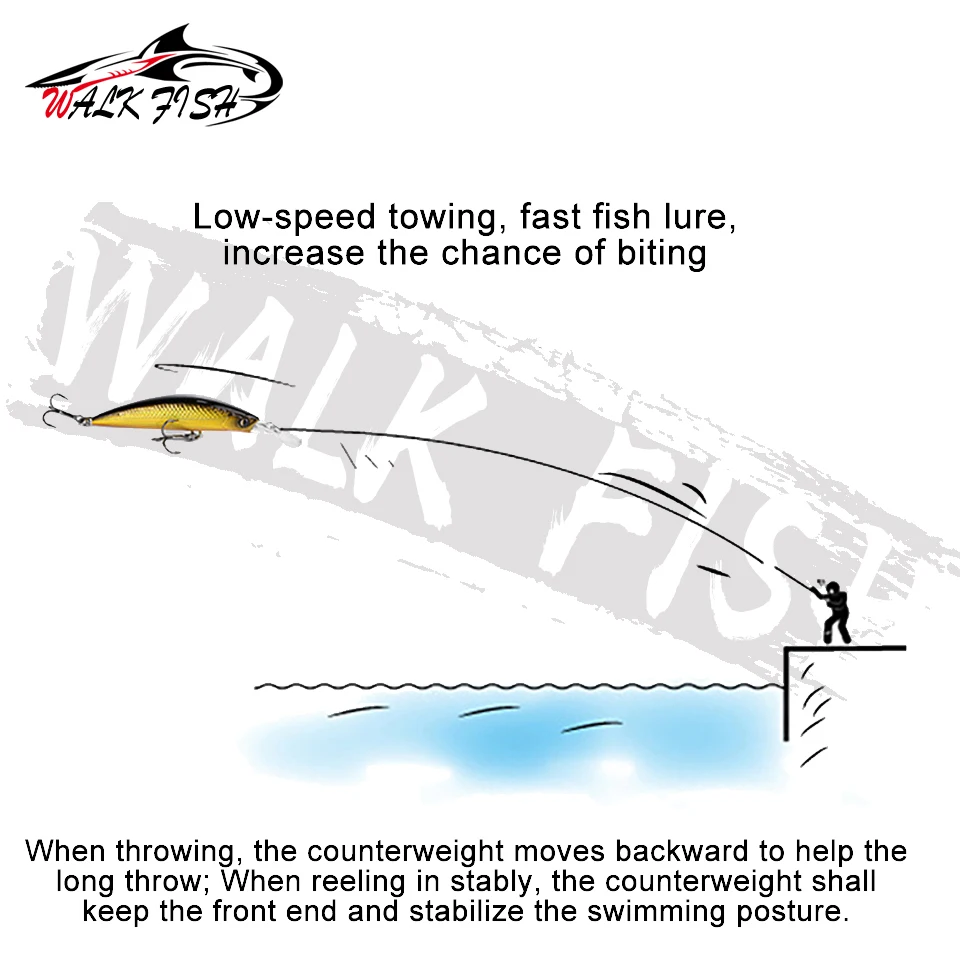 WALK FISH 1PCS New Japan Sinking Minnow Super Natural 70mm 13.5g Hard Bait Wobbler For Professinal Fishing Hook Lure Artificial - imagen 4