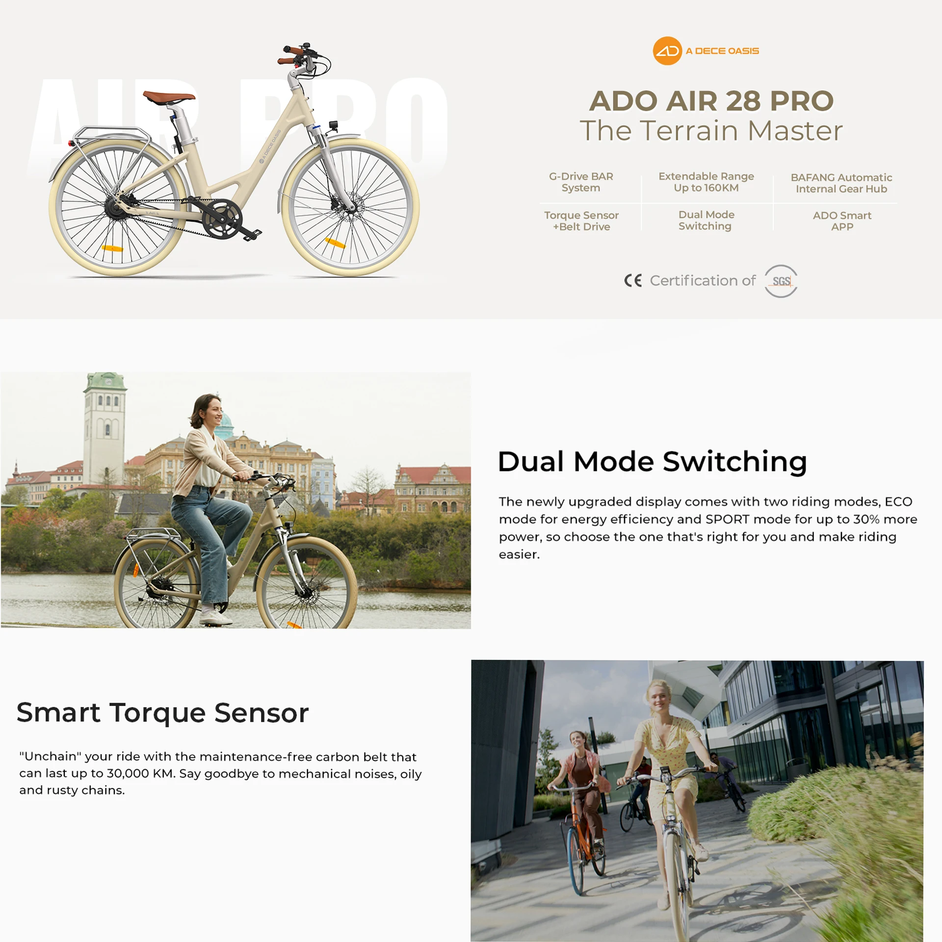 Bicicleta eléctrica urbana PVY – Sensor de par y horquilla bloqueable - imagen 2