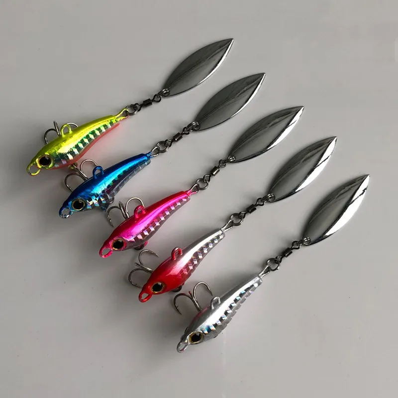 Señuelos de Pesca giratorios, Wobblers, cuchara de lentejuelas, Crankbaits artificiales, cebos VIB para Pesca con mosca, trucha - imagen 2