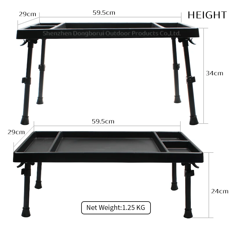 Herramienta de pesca de carpa, mesa Bivvy de plástico de 4 secciones con patas ajustables, herramienta de equipo de aparejos de pesca de método grueso de carpa - imagen 4